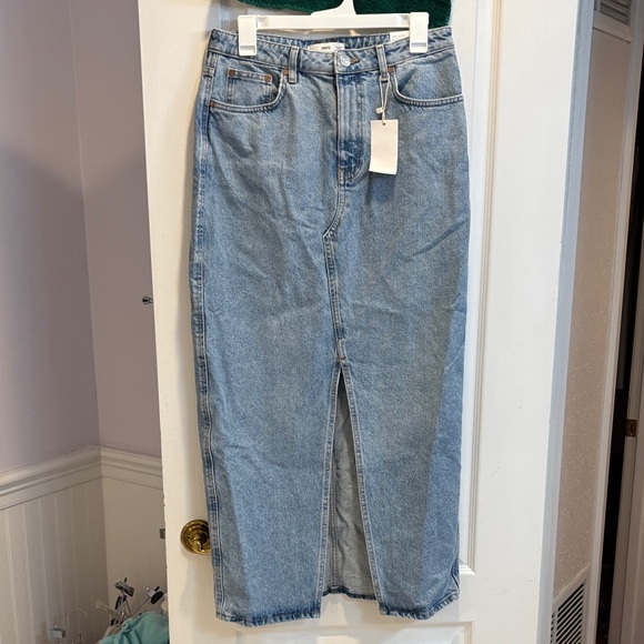 Mango Dresses & Skirts - NWT Mango Light Blue Denim Skirt